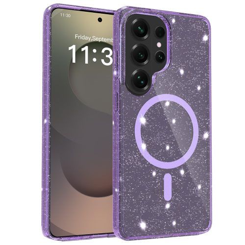 Θήκη Orso Glitter Powder Magsafe Clear Purple Samsung Galaxy S26 Ultra