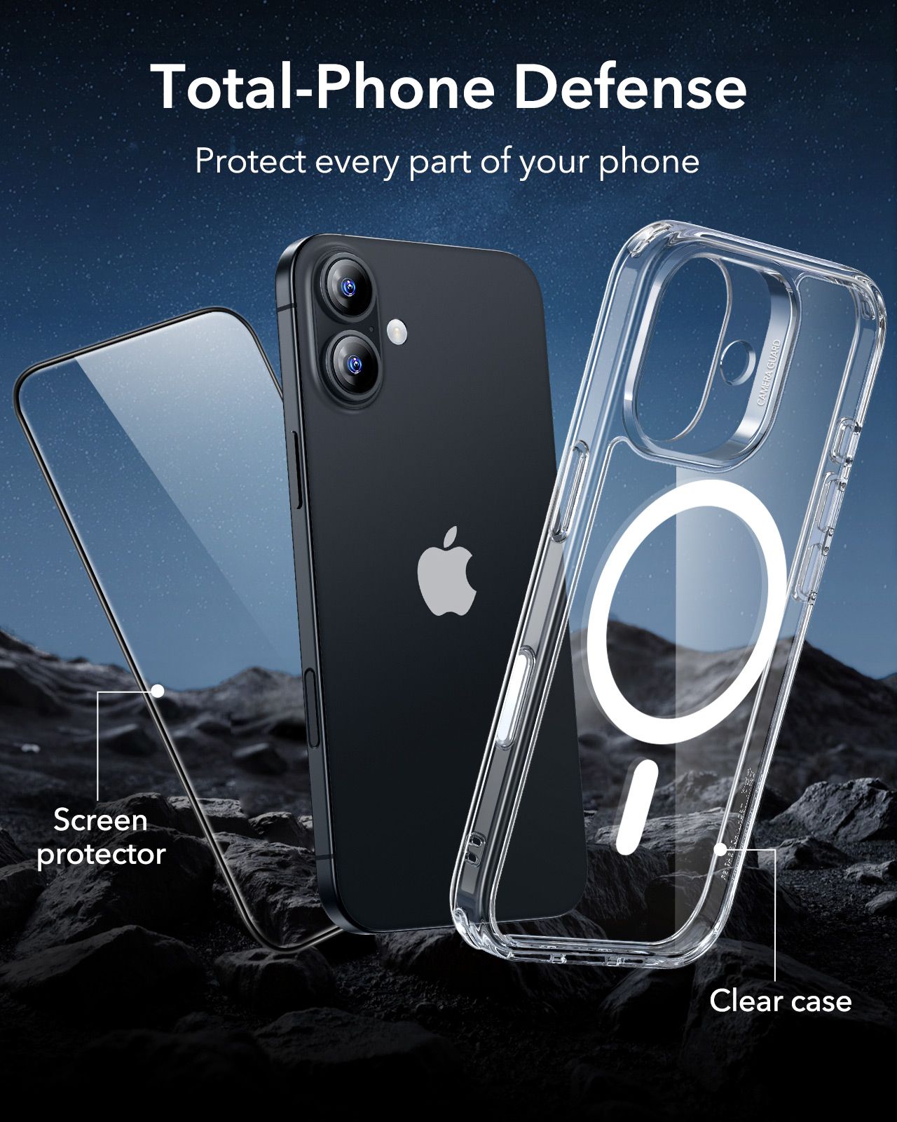 ESR Set Classic Hybrid (Camera Control) HaloLock MagSafe Clear iPhone 17 ΘΗΚΕΣ ESR ESR Set Classic Hybrid (Camera Control) HaloLock MagSafe Clear iPhone 17 - Image 2