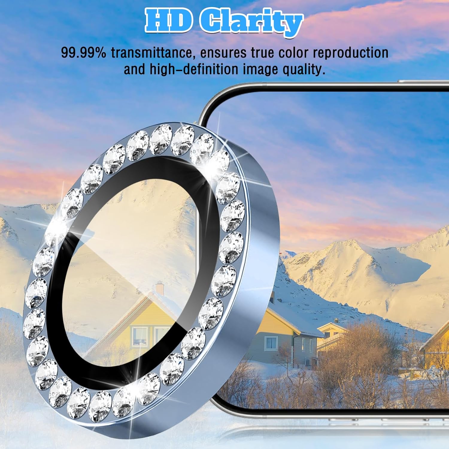 Orso Lens Camera Tempered Glass Cyan Diamonds iPhone 17/16/16 Plus ΠΡΟΣΤΑΣΙΑ ΟΘΟΝΗΣ Orso Orso Lens Camera Tempered Glass Cyan Diamonds iPhone 17/16/16 Plus - Image 4