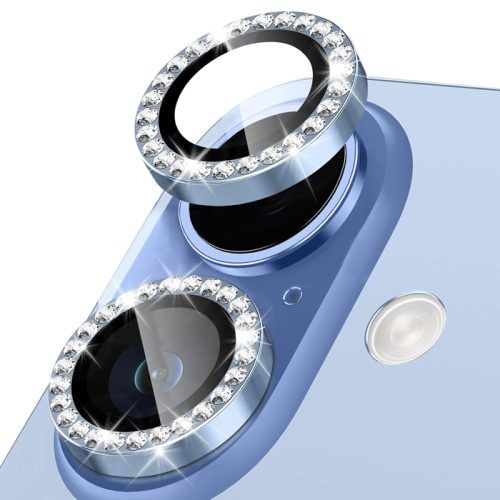 Orso Lens Camera Tempered Glass Cyan Diamonds iPhone 17/16/16 Plus ΠΡΟΣΤΑΣΙΑ ΟΘΟΝΗΣ Orso Orso Lens Camera Tempered Glass Cyan Diamonds iPhone 17/16/16 Plus