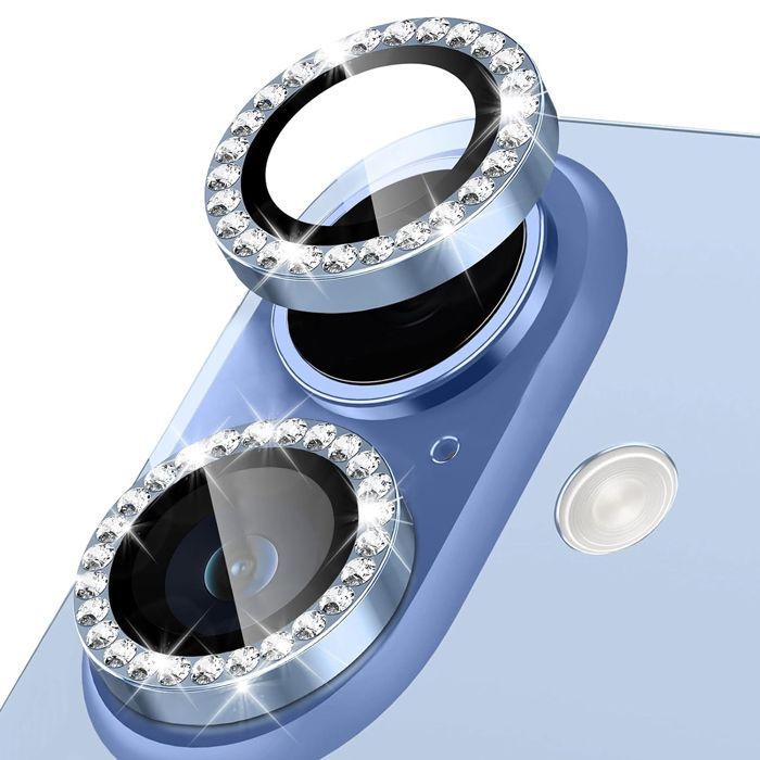 Orso Lens Camera Tempered Glass Cyan Diamonds iPhone 17/16/16 Plus ΠΡΟΣΤΑΣΙΑ ΟΘΟΝΗΣ Orso Orso Lens Camera Tempered Glass Cyan Diamonds iPhone 17/16/16 Plus