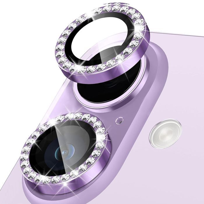 Orso Lens Camera Tempered Glass Violet Diamonds iPhone 17/16/16 Plus ΠΡΟΣΤΑΣΙΑ ΟΘΟΝΗΣ Orso Orso Lens Camera Tempered Glass Violet Diamonds iPhone 17/16/16 Plus
