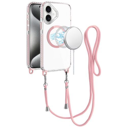 Θήκη Orso Detachable Lanyard Magsafe Clear Pink iPhone 17