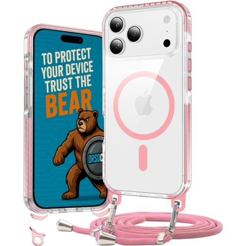 Θήκη Orso Detachable Lanyard Magsafe Clear Pink iPhone 17 Pro