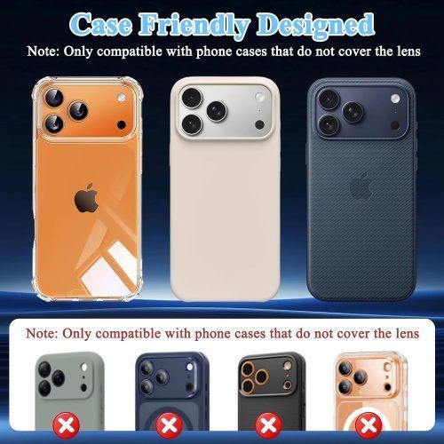 Alternative view of Orso Full Cover 9H Camera Protector Diamonds Colorfull iPhone 17 Pro Max