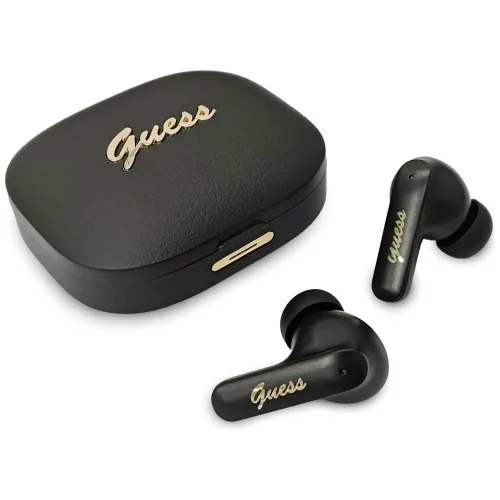 Guess TWS Bluetooth In-Ear Earbuds Script Metal Logo Black