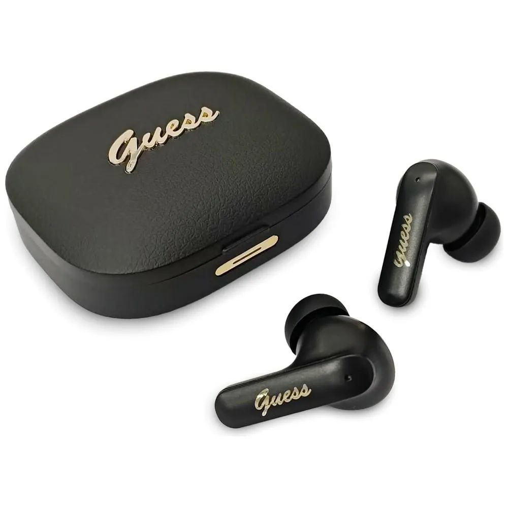 Guess TWS Bluetooth In-Ear Earbuds Script Metal Logo Black ΑΚΟΥΣΤΙΚΑ-BLUETOOTH Guess Guess TWS Bluetooth In-Ear Earbuds Script Metal Logo Black