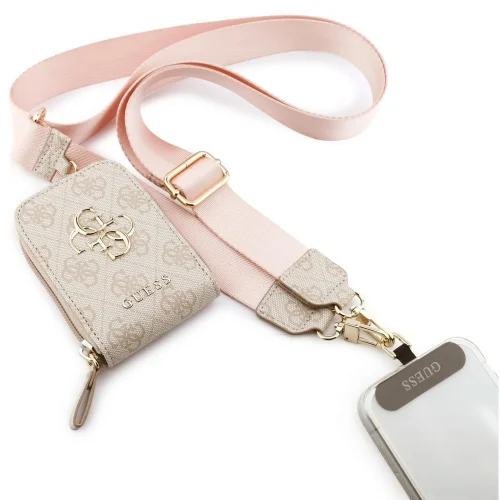 Guess Universal Strap 4G Eco Leather Metal Logo with Mini Pouch Pink GADGETS Guess Guess Universal Strap 4G Eco Leather Metal Logo with Mini Pouch Pink
