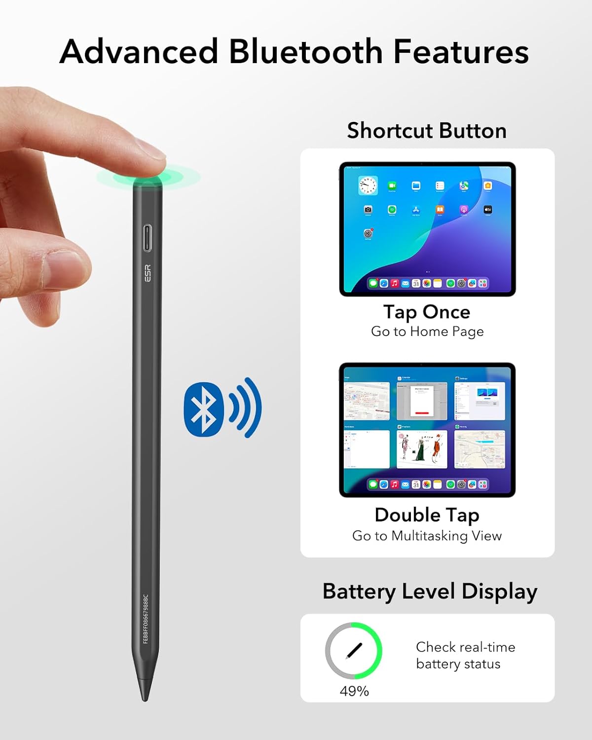 ESR Geo Digital Stylus iPad Pencil Black GADGETS ESR ESR Geo Digital Stylus iPad Pencil Black - Image 3