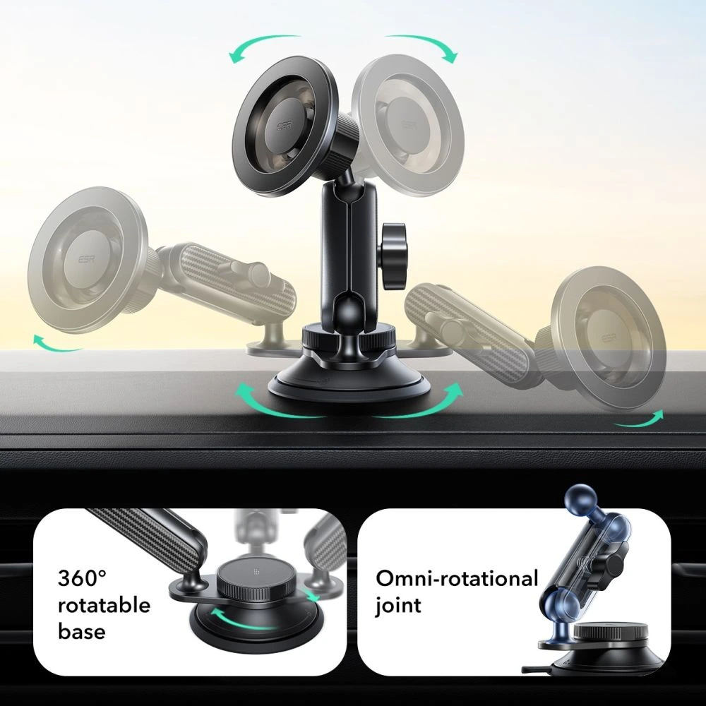 ESR OmniLock Suction Cup MagSafe Mount Black Carbon Fiber (2B524) ΑΞΕΣΟΥΑΡ MAGSAFE ESR ESR OmniLock Suction Cup MagSafe Mount Black Carbon Fiber (2B524) - Image 6
