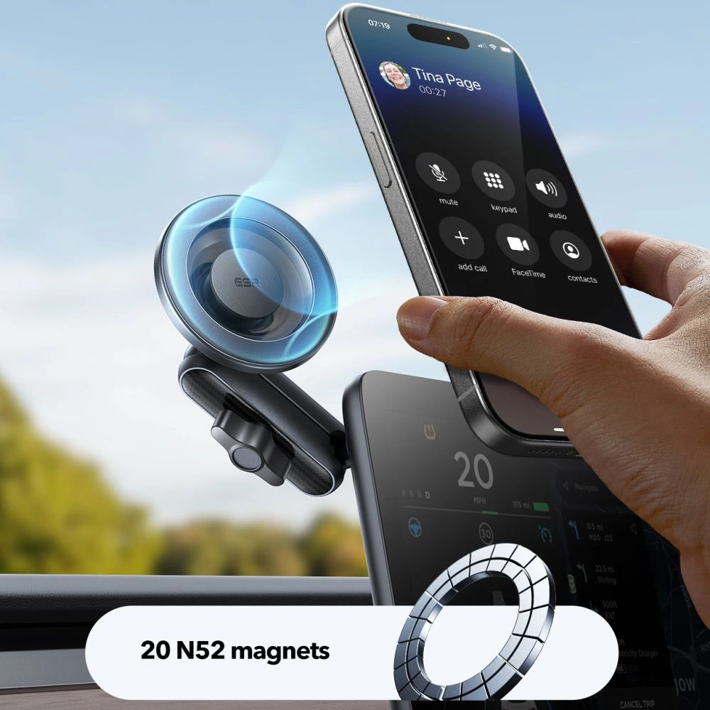 ESR OmniLock Suction Cup MagSafe Mount Black Carbon Fiber (2B524) ΑΞΕΣΟΥΑΡ MAGSAFE ESR ESR OmniLock Suction Cup MagSafe Mount Black Carbon Fiber (2B524) - Image 5