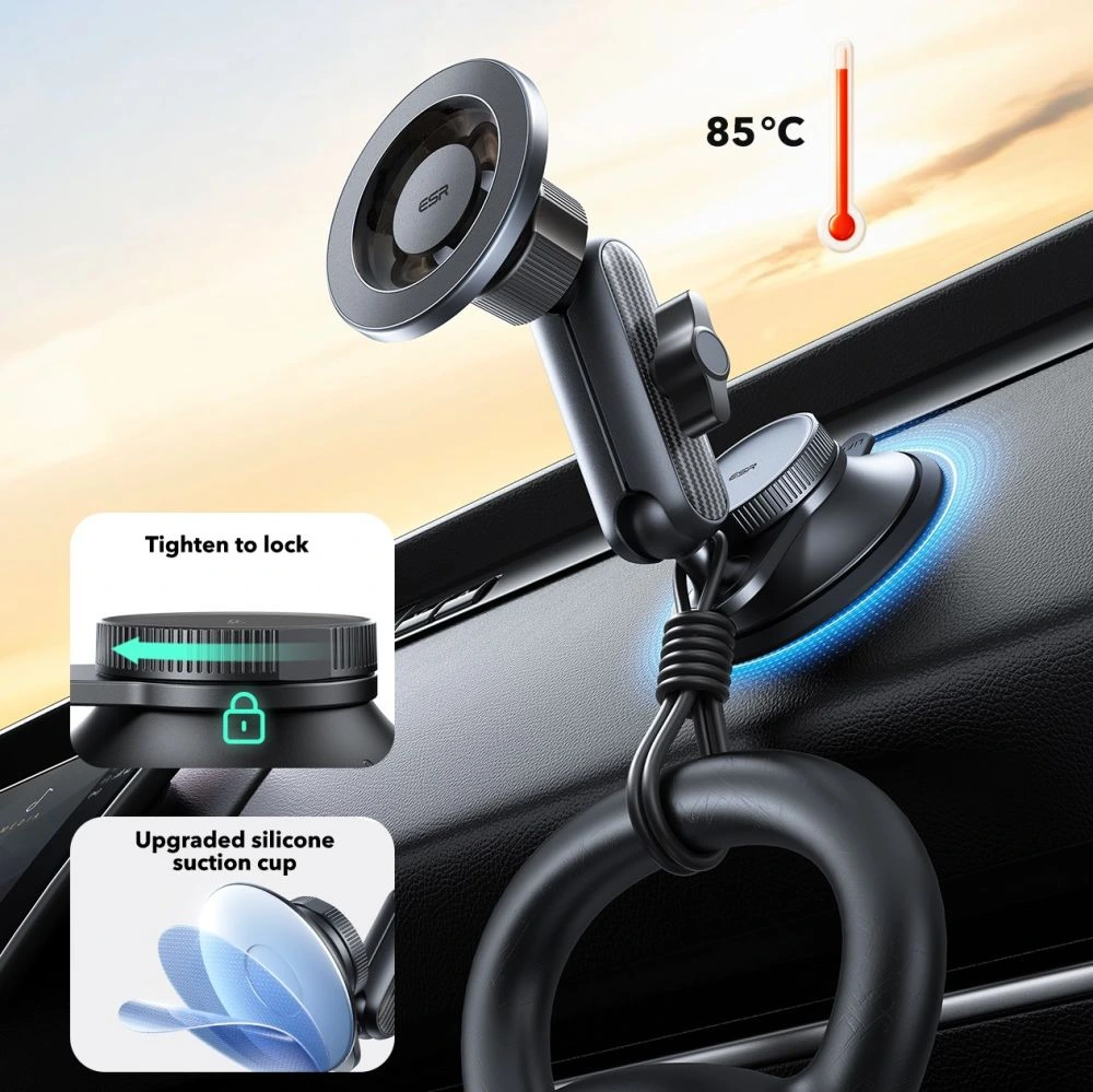 ESR OmniLock Suction Cup MagSafe Mount Black Carbon Fiber (2B524) ΑΞΕΣΟΥΑΡ MAGSAFE ESR ESR OmniLock Suction Cup MagSafe Mount Black Carbon Fiber (2B524) - Image 2