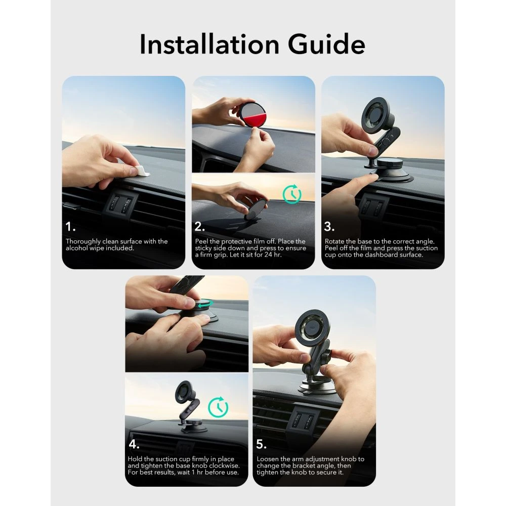ESR OmniLock Suction Cup MagSafe Mount Black Carbon Fiber (2B524) ΑΞΕΣΟΥΑΡ MAGSAFE ESR ESR OmniLock Suction Cup MagSafe Mount Black Carbon Fiber (2B524) - Image 3