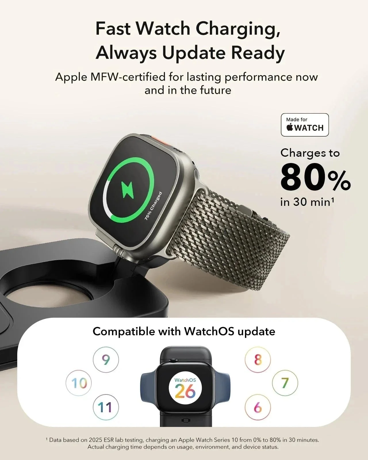 ESR Qi2.2 Foldable 3in1 MagSafe Wireless Charging Set 25W Black APPLE WATCH ESR ESR Qi2.2 Foldable 3in1 MagSafe Wireless Charging Set 25W Black - Image 4