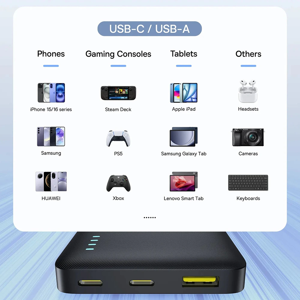 Baseus Slim PowerBank Dual-Port EnerFill 10000mAh 22.5W Black POWER BANKS Baseus Baseus Slim PowerBank Dual-Port EnerFill 10000mAh 22.5W Black - Image 7
