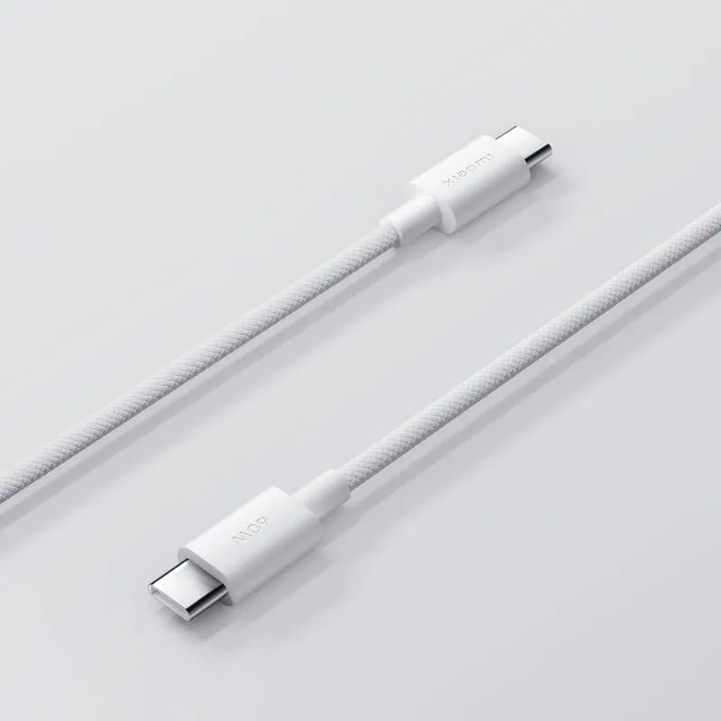 Καλώδιο Xiaomi 3A Braided 60W USB-C to USB-C 1m White ANDROID Xiaomi Καλώδιο Xiaomi 3A Braided 60W USB-C to USB-C 1m White - Image 2