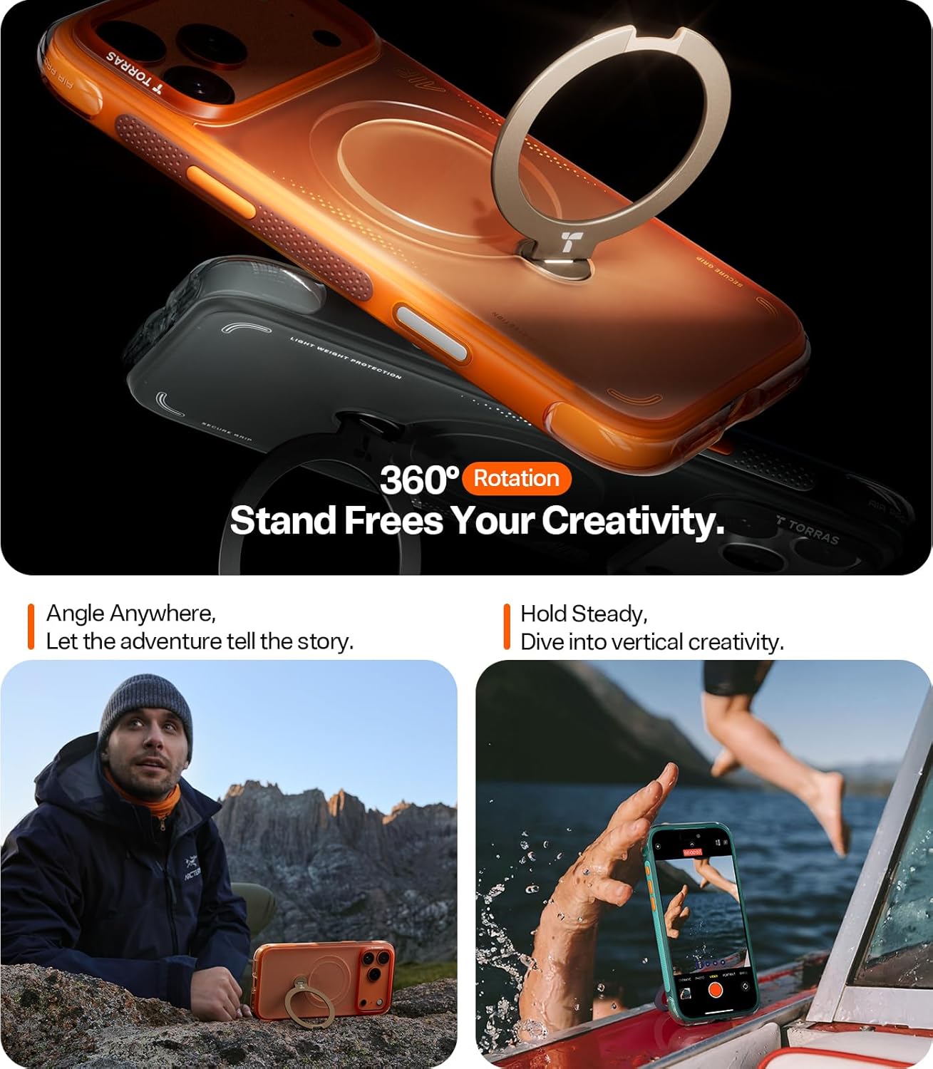 Θήκη Torras Ostand Spin Air Q3 MagSafe Kickstand Black iPhone 18 Pro Max/17 Pro Max ΘΗΚΕΣ TORRAS Θήκη Torras Ostand Spin Air Q3 MagSafe Kickstand Black iPhone 18 Pro Max/17 Pro Max - Image 11