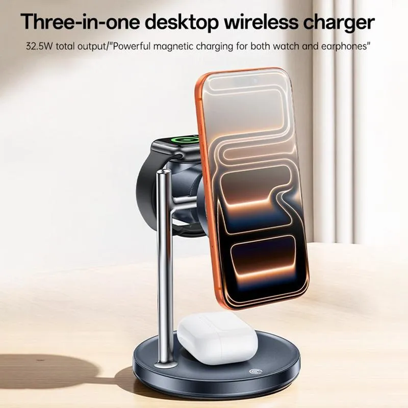 Yesido 3in1 Qi2.2 MagSafe Wireless Charging Station 25W (DS40) APPLE WATCH Yesido Yesido 3in1 Qi2.2 MagSafe Wireless Charging Station 25W (DS40) - Image 7