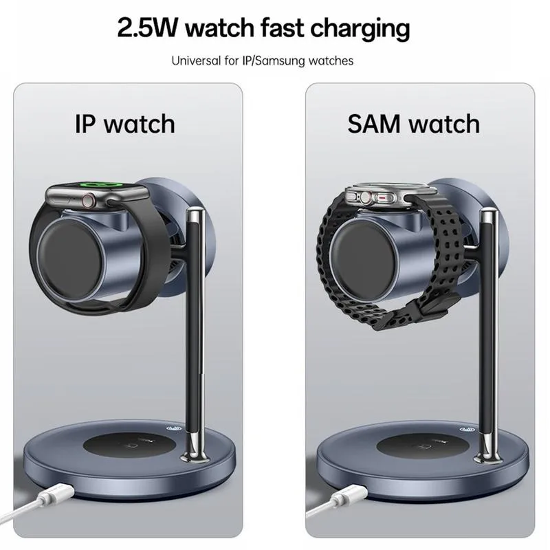 Yesido 3in1 Qi2.2 MagSafe Wireless Charging Station 25W (DS40) APPLE WATCH Yesido Yesido 3in1 Qi2.2 MagSafe Wireless Charging Station 25W (DS40) - Image 8