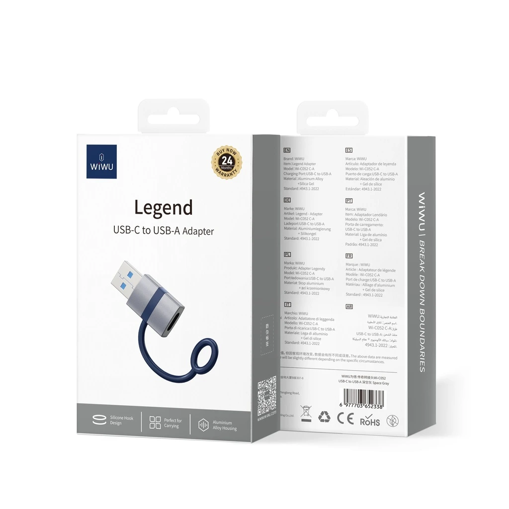 WiWU USB-C to USB Adapter Grey (C052) GADGETS WIWU WiWU USB-C to USB Adapter Grey (C052)