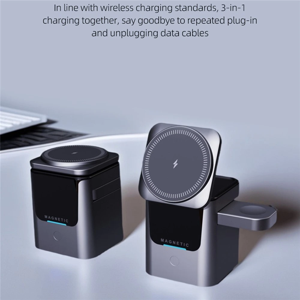 Siipro 3in1 MagSafe 15W Wireless Cube Charging Station Black (SW-44B) APPLE WATCH SIIPRO Siipro 3in1 MagSafe 15W Wireless Cube Charging Station Black (SW-44B) - Image 5