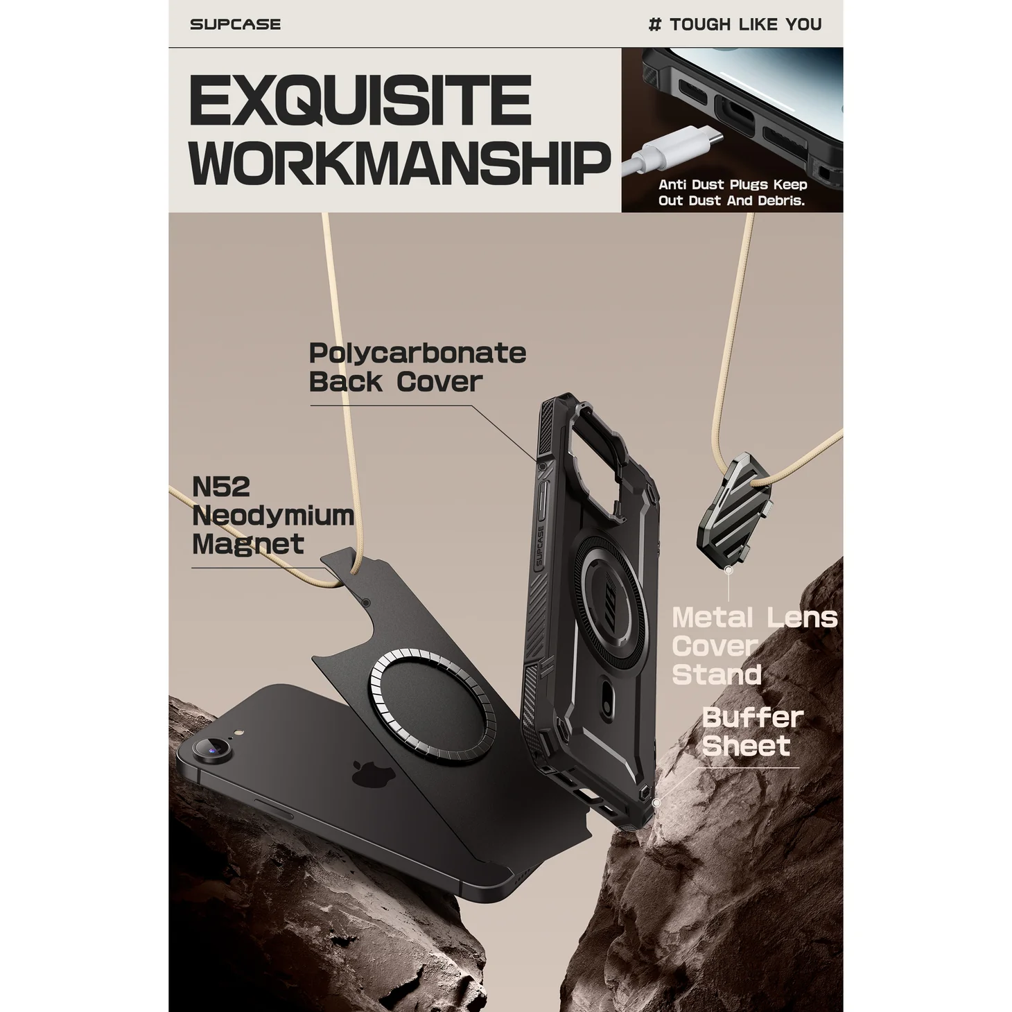 Θήκη Supcase Unicorn Beetle XT Magsafe Black iPhone 16e/17e ΘΗΚΕΣ SUPCASE Θήκη Supcase Unicorn Beetle XT Magsafe Black iPhone 16e/17e - Image 7