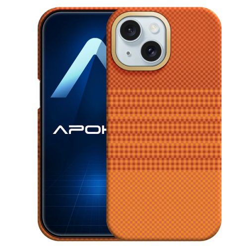 Θήκη Apokin Kevlar Fiber Magsafe Orange iPhone 15 ΘΗΚΕΣ Orso Θήκη Apokin Kevlar Fiber Magsafe Orange iPhone 15