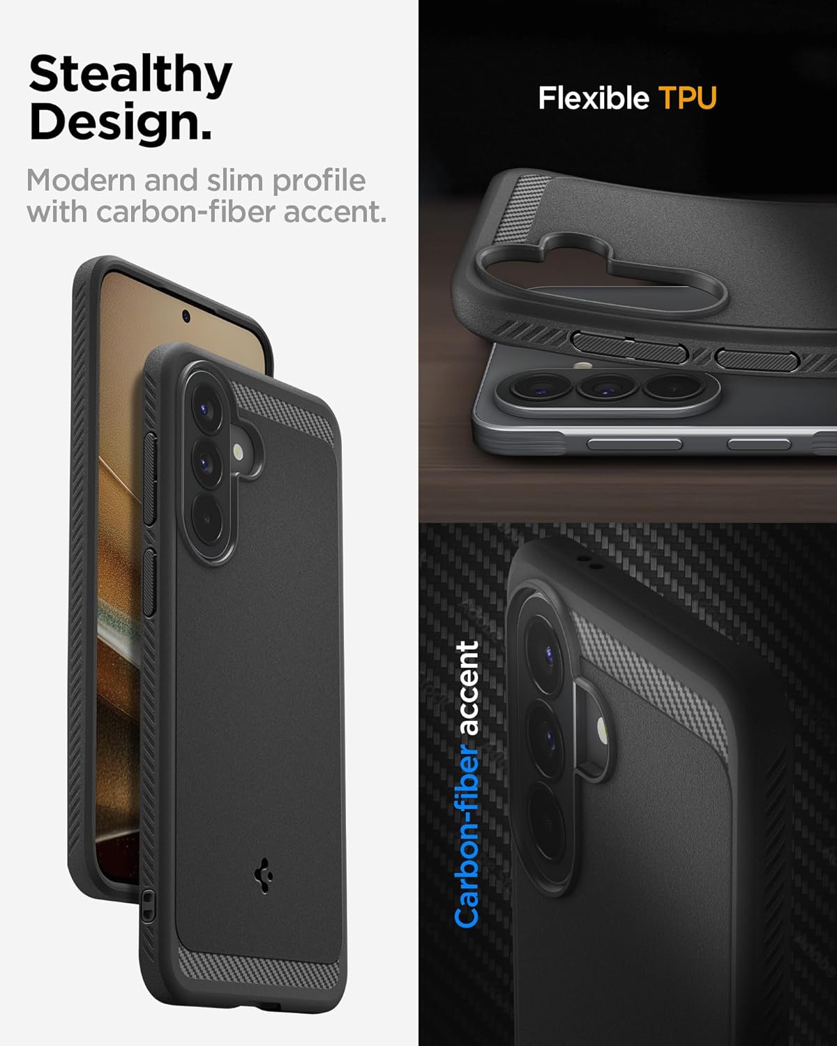 Θήκη Spigen Rugged Armor Matte Black Samsung Galaxy A57 5G ΘΗΚΕΣ Spigen Θήκη Spigen Rugged Armor Matte Black Samsung Galaxy A57 5G - Image 6