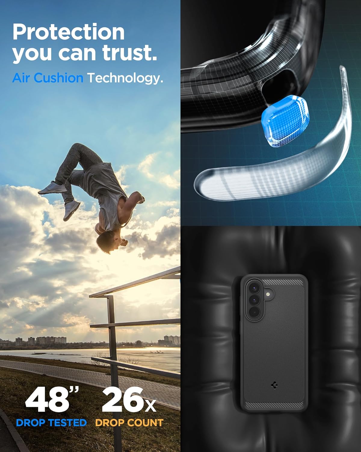 Θήκη Spigen Rugged Armor Matte Black Samsung Galaxy A57 5G ΘΗΚΕΣ Spigen Θήκη Spigen Rugged Armor Matte Black Samsung Galaxy A57 5G - Image 5
