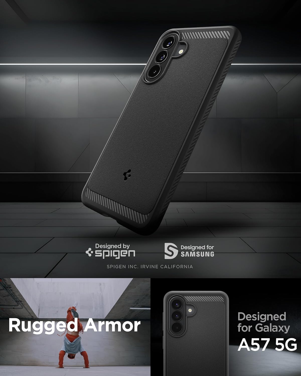 Θήκη Spigen Rugged Armor Matte Black Samsung Galaxy A57 5G ΘΗΚΕΣ Spigen Θήκη Spigen Rugged Armor Matte Black Samsung Galaxy A57 5G - Image 4
