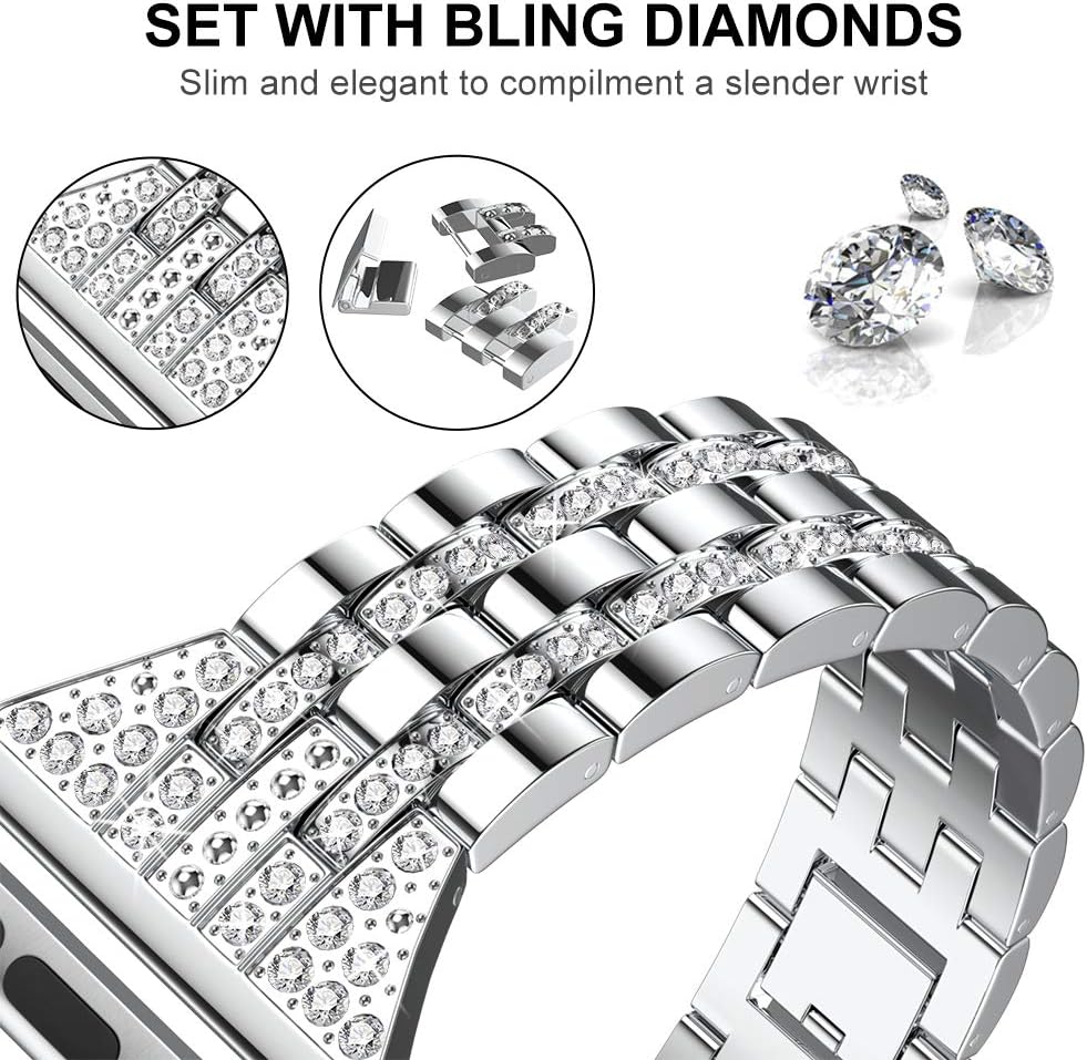 Λουράκι Orso Rhinestones Metal Beads Silver Apple Watch 44/45/46/49mm APPLE WATCH Orso Λουράκι Orso Rhinestones Metal Beads Silver Apple Watch 44/45/46/49mm - Image 2