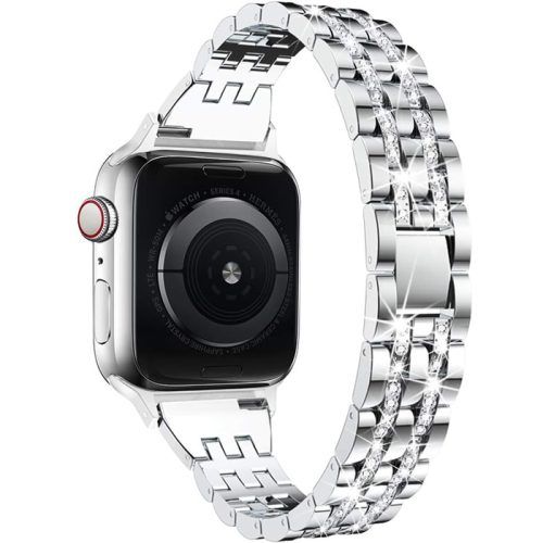 Alternative view of Λουράκι Orso Rhinestones Metal Beads Silver Apple Watch 38/40/41/42mm Series 10/11