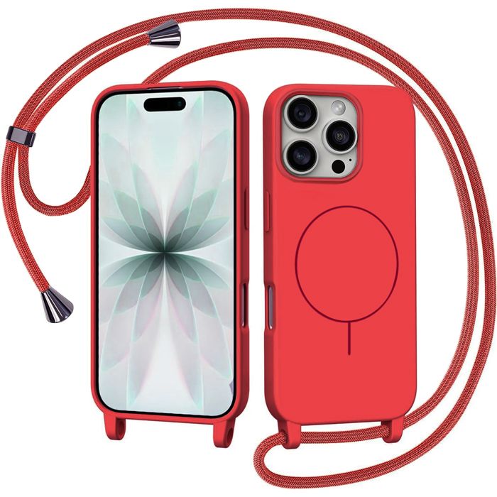 Θήκη Orso Soft Κορδόνι Magsafe Red iPhone 16 Pro ΘΗΚΕΣ Orso Θήκη Orso Soft Κορδόνι Magsafe Red iPhone 16 Pro