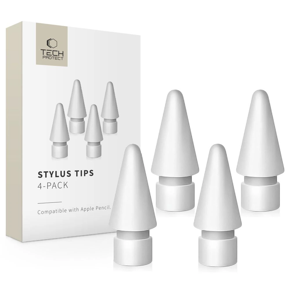 Tech-Protect Stylus Tips 4-Pack Apple Pencil – White GADGETS Tech-Protect Tech-Protect Stylus Tips 4-Pack Apple Pencil – White