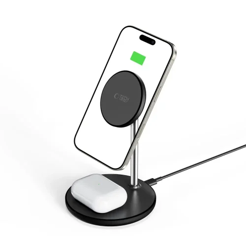 Alternative view of Tech-Protect 2in1 Magnetic Magsafe Wireless Charger 15W Black (A39)