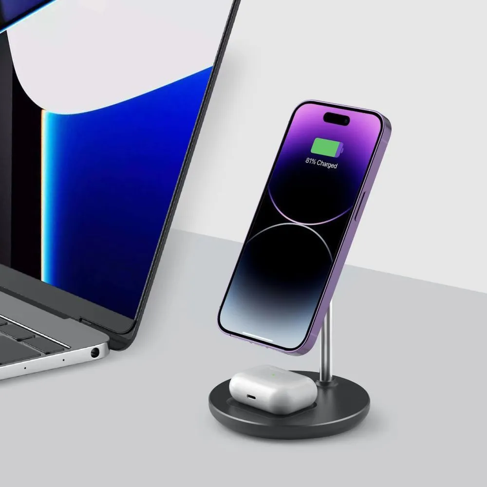 Tech-Protect 2in1 Magnetic Magsafe Wireless Charger 15W Black (A39) ΑΞΕΣΟΥΑΡ MAGSAFE Tech-Protect Tech-Protect 2in1 Magnetic Magsafe Wireless Charger 15W Black (A39) - Image 5