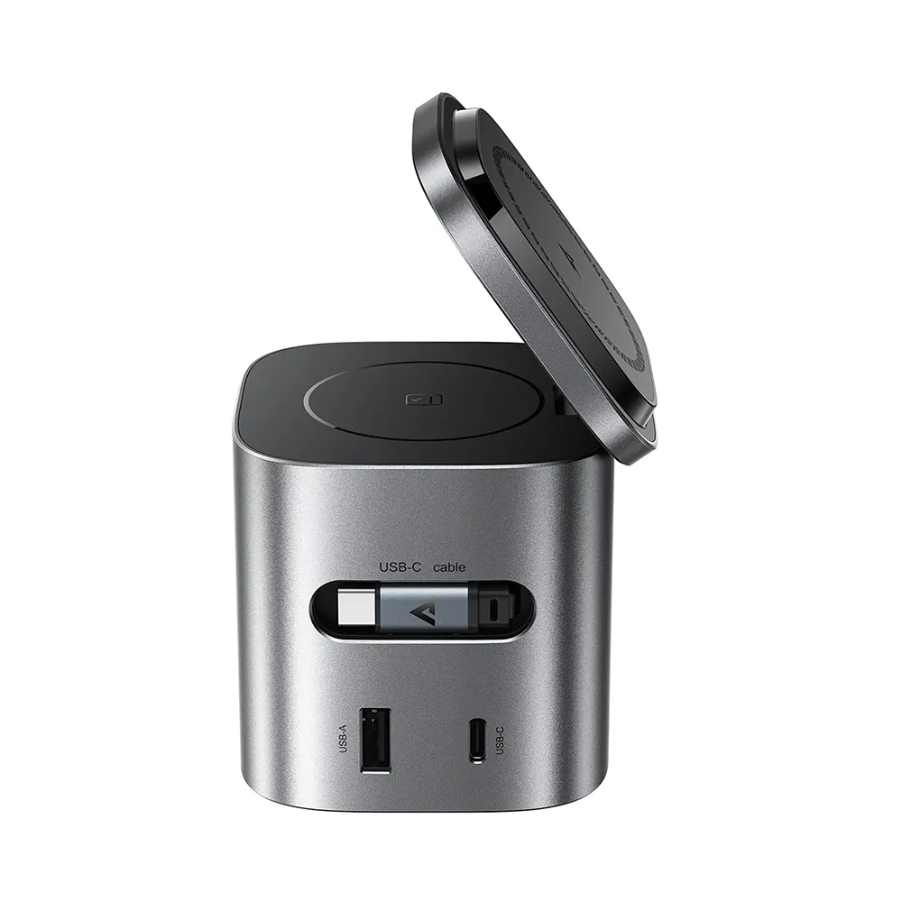 AceFast 6in1 GaN Ultimate MagSafe Charging Power Hub 80W Black (Z9) APPLE WATCH AceFast AceFast 6in1 GaN Ultimate MagSafe Charging Power Hub 80W Black (Z9) - Image 3