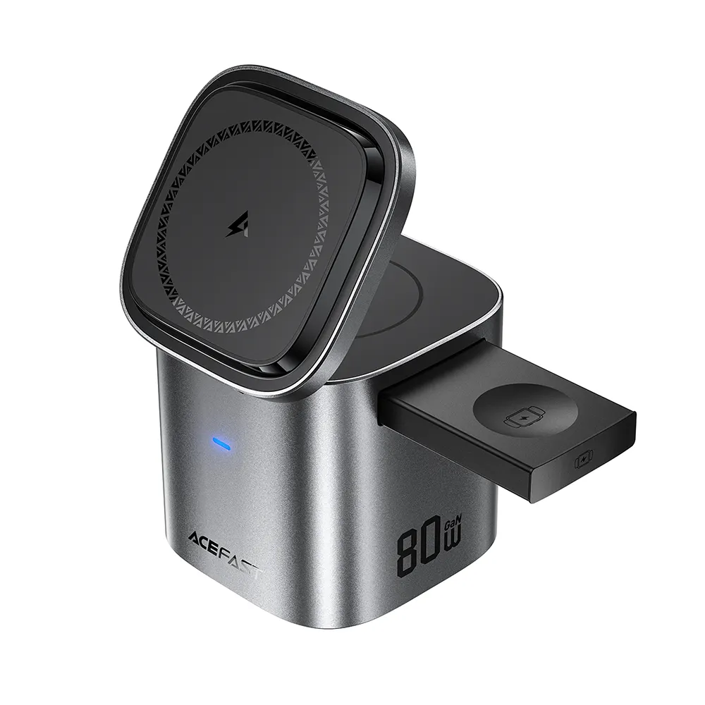 AceFast 6in1 GaN Ultimate MagSafe Charging Power Hub 80W Black (Z9) APPLE WATCH AceFast AceFast 6in1 GaN Ultimate MagSafe Charging Power Hub 80W Black (Z9)