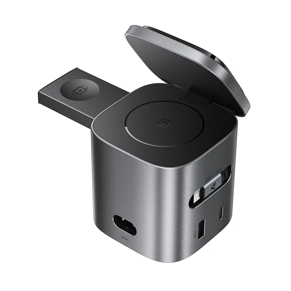 AceFast 6in1 GaN Ultimate MagSafe Charging Power Hub 80W Black (Z9) APPLE WATCH AceFast AceFast 6in1 GaN Ultimate MagSafe Charging Power Hub 80W Black (Z9) - Image 5
