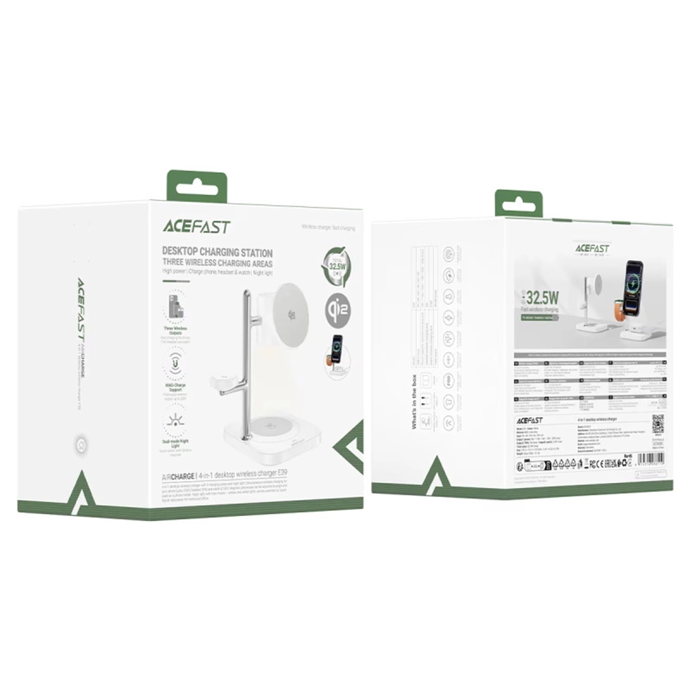 AceFast 4in1 Qi2.2 Desktop Wireless Charging Station 32.5W White (E39) APPLE WATCH AceFast AceFast 4in1 Qi2.2 Desktop Wireless Charging Station 32.5W White (E39) - Image 6