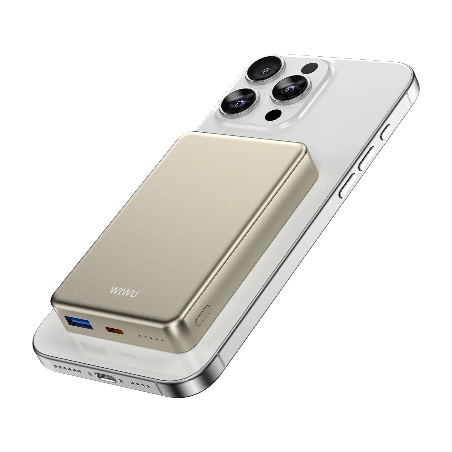 WiWU Ultra Thin Magnetic MagSafe PowerBank 10000mAh Gold (P15-1) POWERBANK MAGSAFE WIWU WiWU Ultra Thin Magnetic MagSafe PowerBank 10000mAh Gold (P15-1)