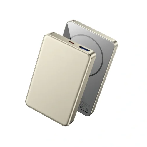 Alternative view of WiWU Ultra Thin Magnetic MagSafe PowerBank 10000mAh Gold (P15-1)