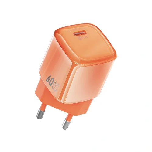 WiWU Jade Dynamic Series GaN PD Fast Charger 60W Orange (G037) ΑΞΕΣΟΥΑΡ WIWU WiWU Jade Dynamic Series GaN PD Fast Charger 60W Orange (G037)
