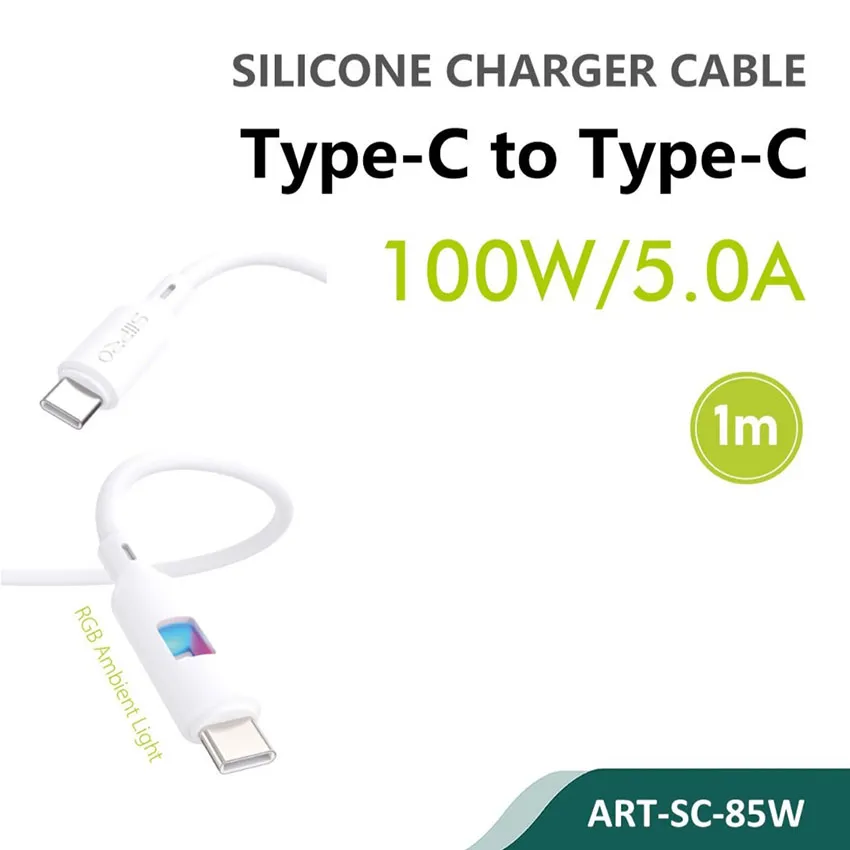 Siipro Καλώδιο USB-C to USB-C 1M 100W White ANDROID SIIPRO Siipro Καλώδιο USB-C to USB-C 1M 100W White