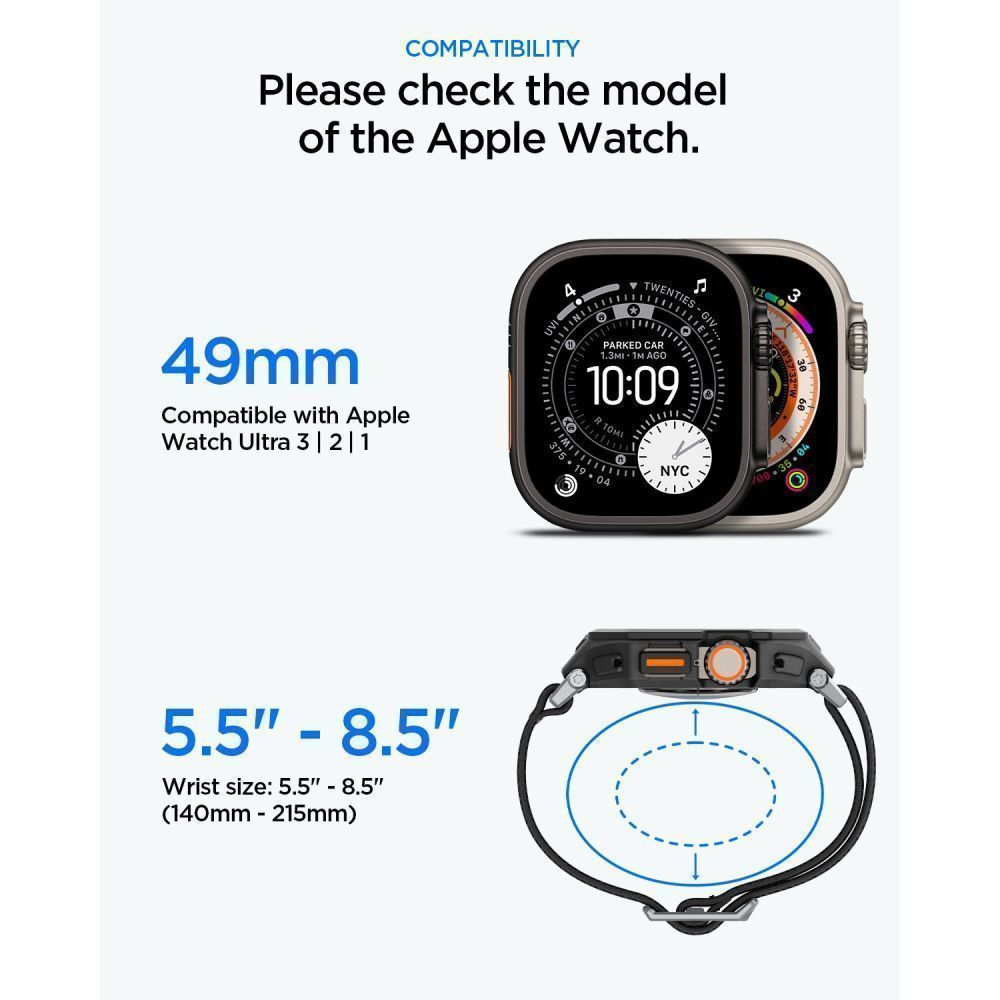 Λουράκι με Θήκη & Τζαμάκι Spigen Lite Fit Pro Matte Black Apple Watch Ultra 49mm APPLE WATCH Spigen Λουράκι με Θήκη & Τζαμάκι Spigen Lite Fit Pro Matte Black Apple Watch Ultra 49mm - Image 5