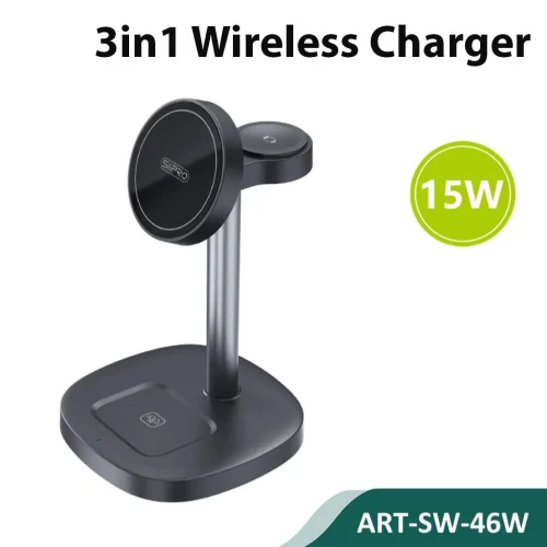 Siipro 3in1 MagSafe 15W Wireless Charger Black (SW-46B)