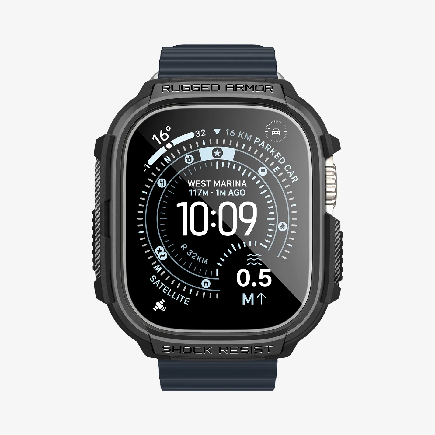 Θήκη+Τζαμάκι Spigen Rugged Armor Matte Black Apple Watch Ultra 49mm APPLE WATCH Spigen Θήκη+Τζαμάκι Spigen Rugged Armor Matte Black Apple Watch Ultra 49mm - Image 8