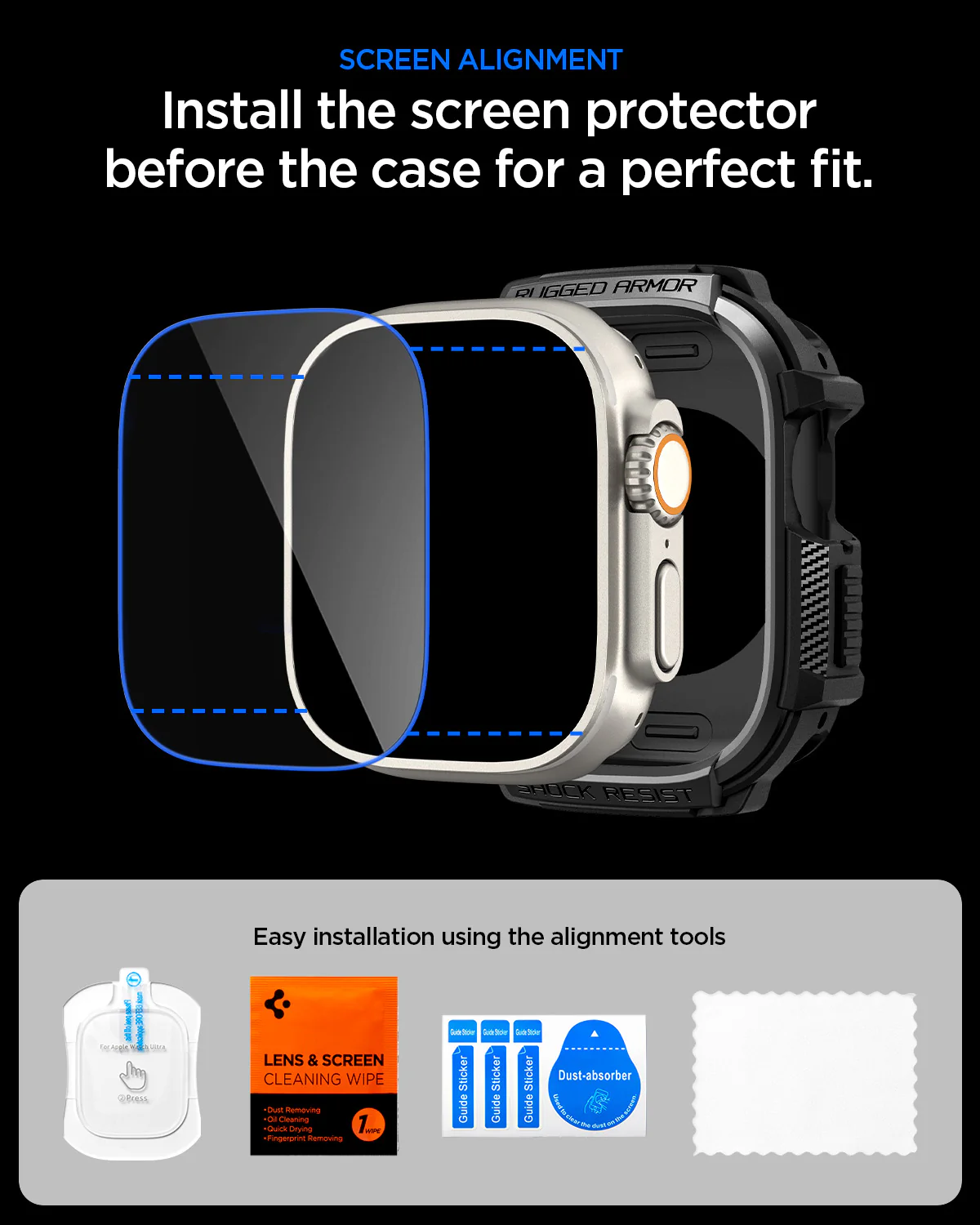 Θήκη+Τζαμάκι Spigen Rugged Armor Matte Black Apple Watch Ultra 49mm APPLE WATCH Spigen Θήκη+Τζαμάκι Spigen Rugged Armor Matte Black Apple Watch Ultra 49mm - Image 7