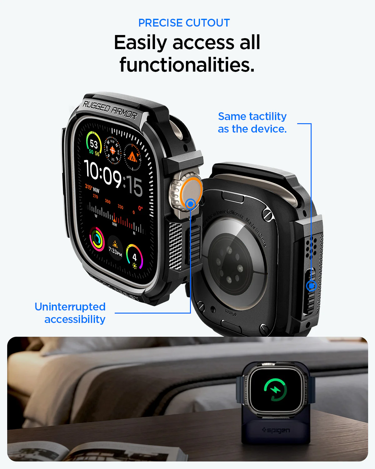 Θήκη+Τζαμάκι Spigen Rugged Armor Matte Black Apple Watch Ultra 49mm APPLE WATCH Spigen Θήκη+Τζαμάκι Spigen Rugged Armor Matte Black Apple Watch Ultra 49mm - Image 6