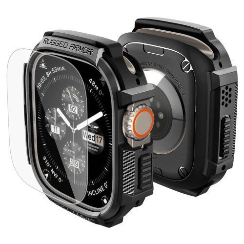Θήκη+Τζαμάκι Spigen Rugged Armor Matte Black Apple Watch Ultra 49mm APPLE WATCH Spigen Θήκη+Τζαμάκι Spigen Rugged Armor Matte Black Apple Watch Ultra 49mm